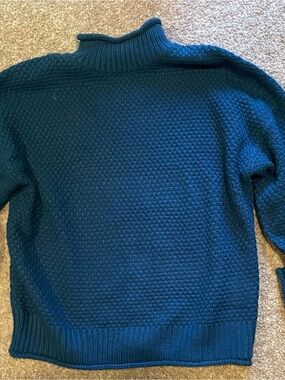 Classic Teal Turtleneck Sweater - Women's
